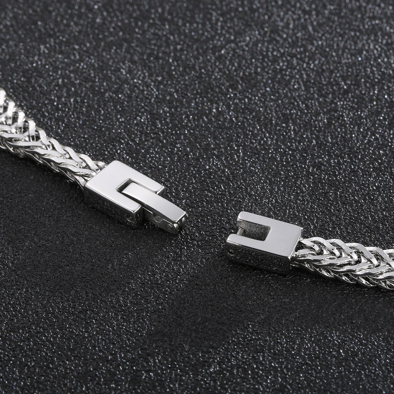 Niche Design Creative Snake Bone Chain, Irregular Wavy Men's Titanium Steel Necklace