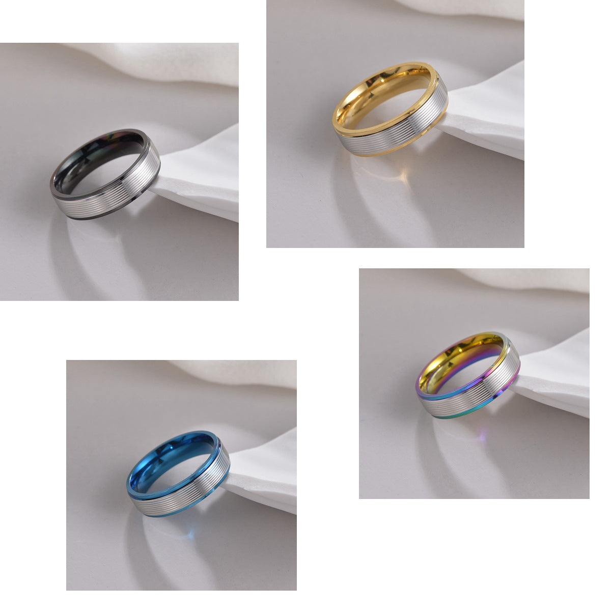 Multi-color Thread Titanium Steel Men's Ring - Durable and Stylish Jewelry for Men