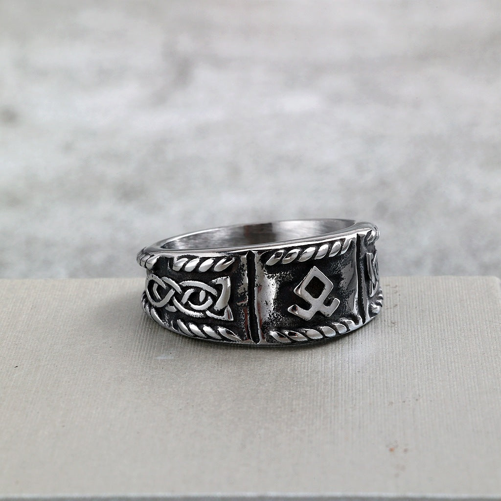 Vintage Viking Stainless Steel Men's Ring
