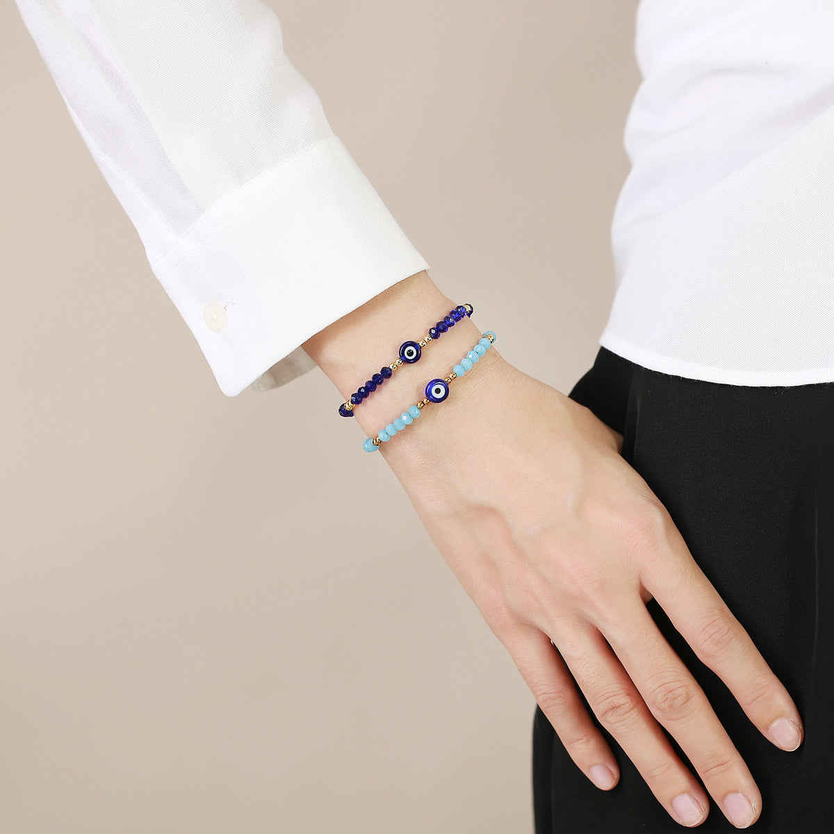 Turkey – Devil's Eye Colored Beaded Bracelet Black Adjustable