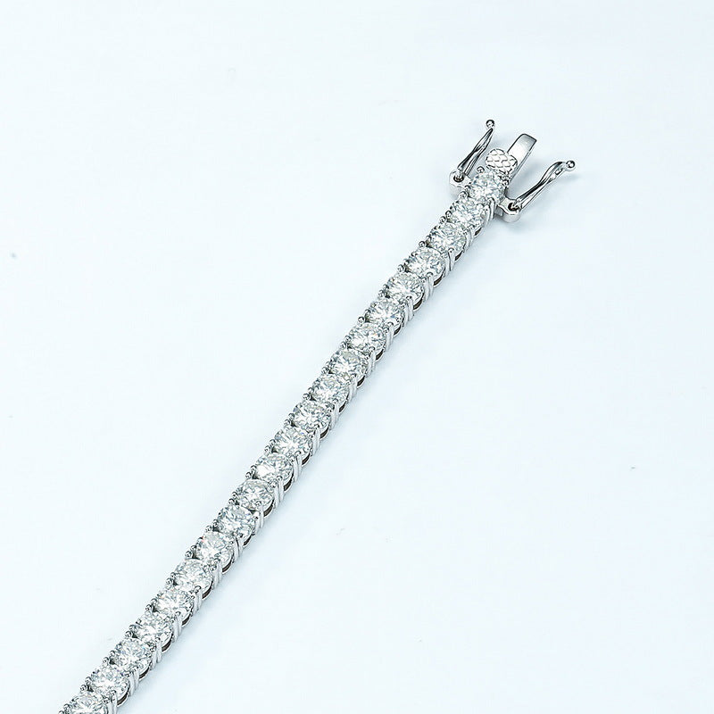 S925 Sterling Silver Moissanite Tennis 4 × 4 mm Bracelet