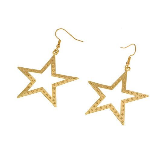 Planderful Vienna Verve Earrings – Fashionable Retro Metal Hollow Star Design