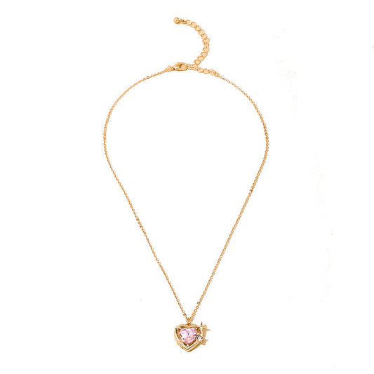 Retro Love Star Necklace with European Charm