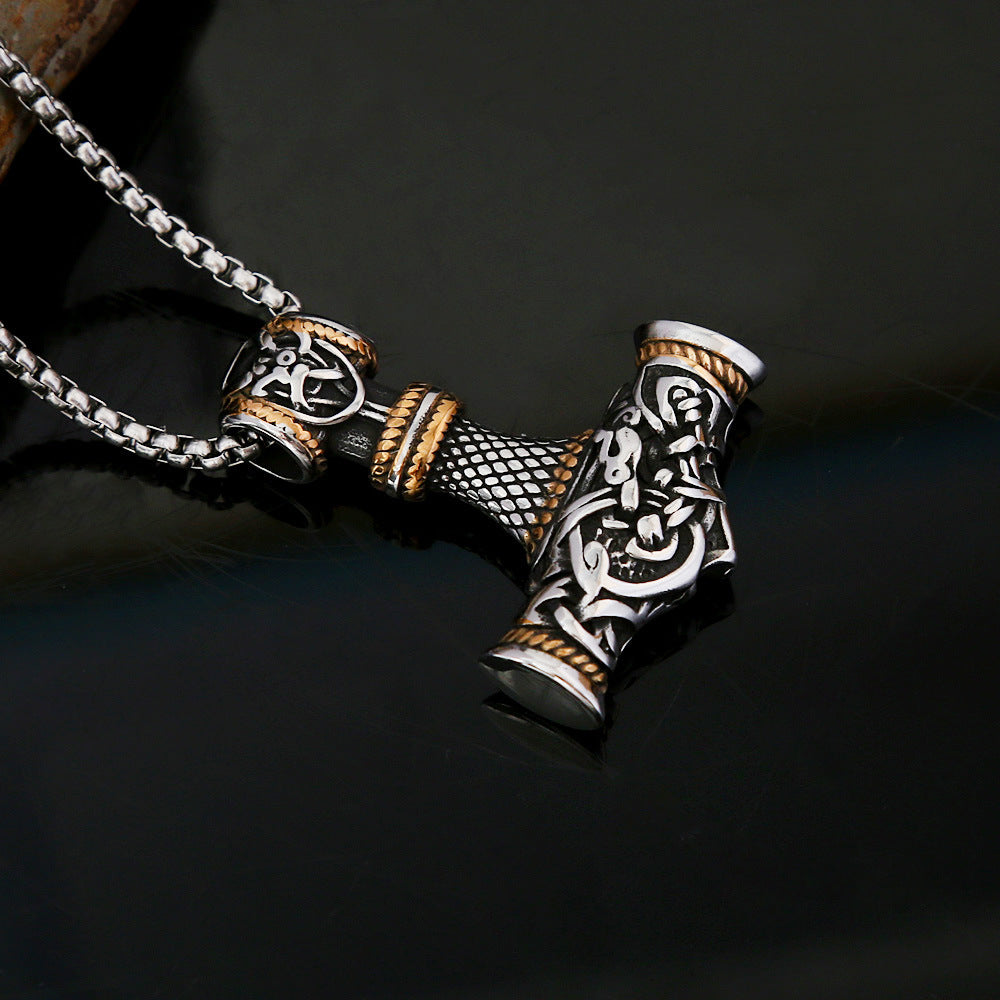 Stainless Steel Men's Thor's Hammer Viking Necklace Jewelry
