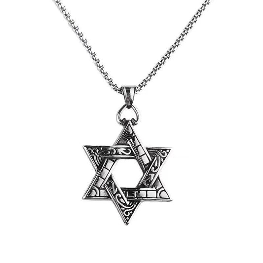 Planderful Hexagram Necklace Steel Unisex Pendant