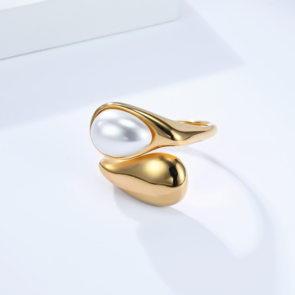 Titanium Steel Ring 18K Gold Plated Luxury for Women European and American Niche Design Planderful Shop