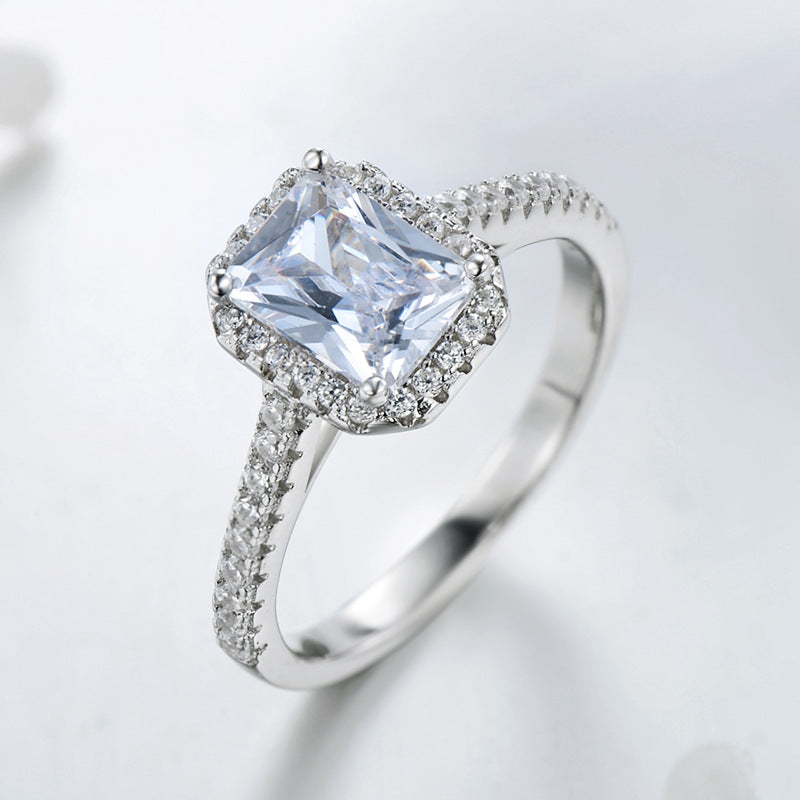 Rectangular Zircon Sterling Silver Ring - Everyday Genie Collection