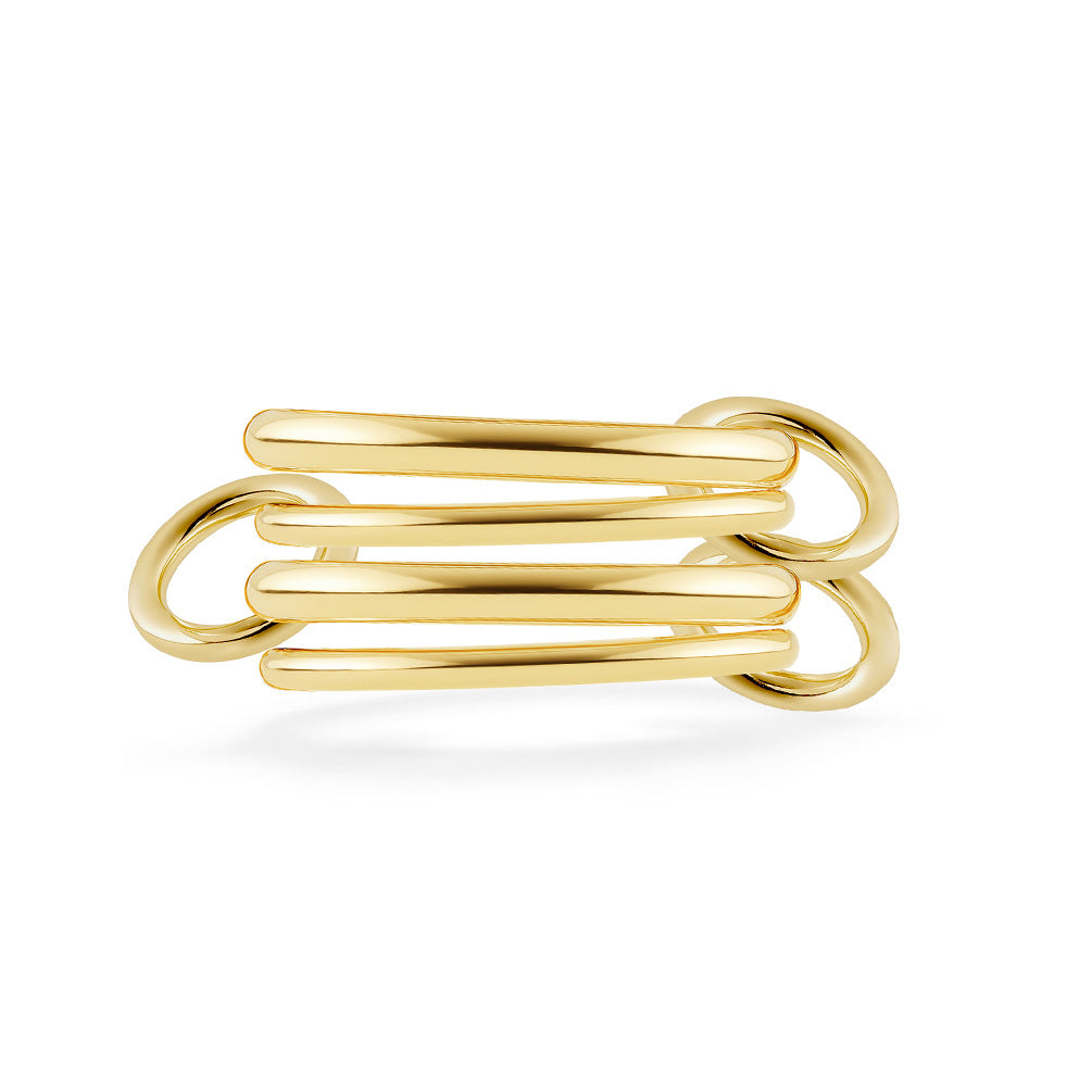 Planderful Stacked Ring For Women Four Layer Stainless Steel 18K Gold Plated Elegant Look