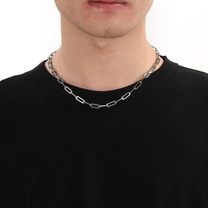 Planderful Jewelry Cuban Paperclip Bracelet Stainless Steel 18K Gold Plated Safety Clasp