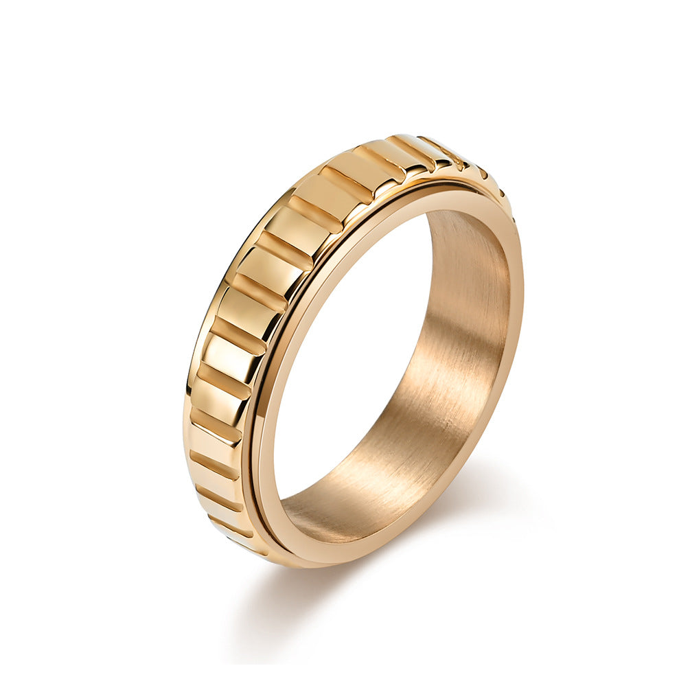 Planderful Everyday Genie Stainless Steel Ring For Men And Women Rotating Lattice Design