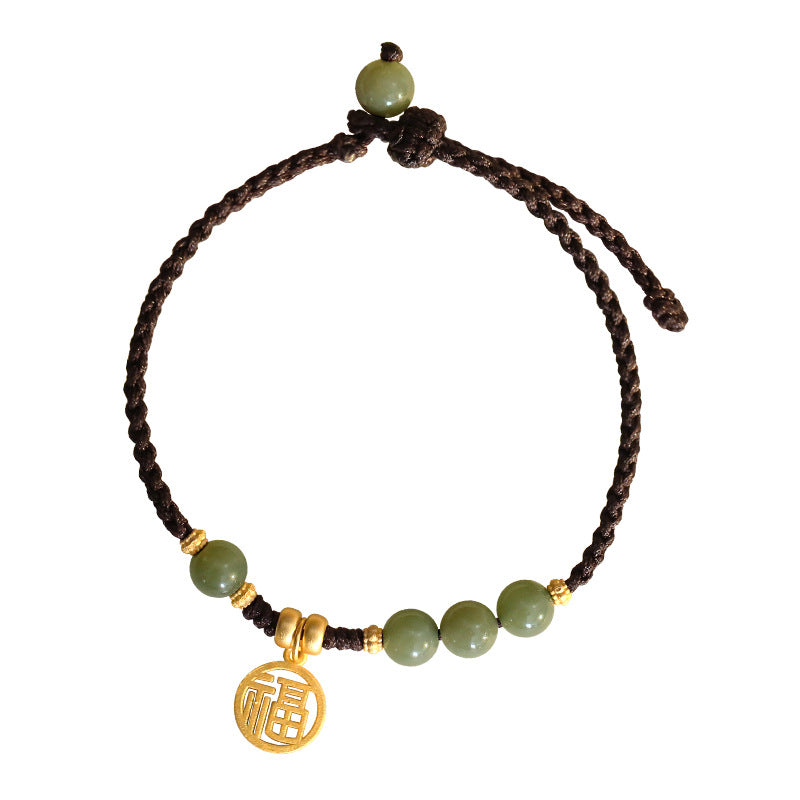 Blessed Hetian Jade Fortune Bracelet - Sterling Silver Lovers' Gift for Tanabata