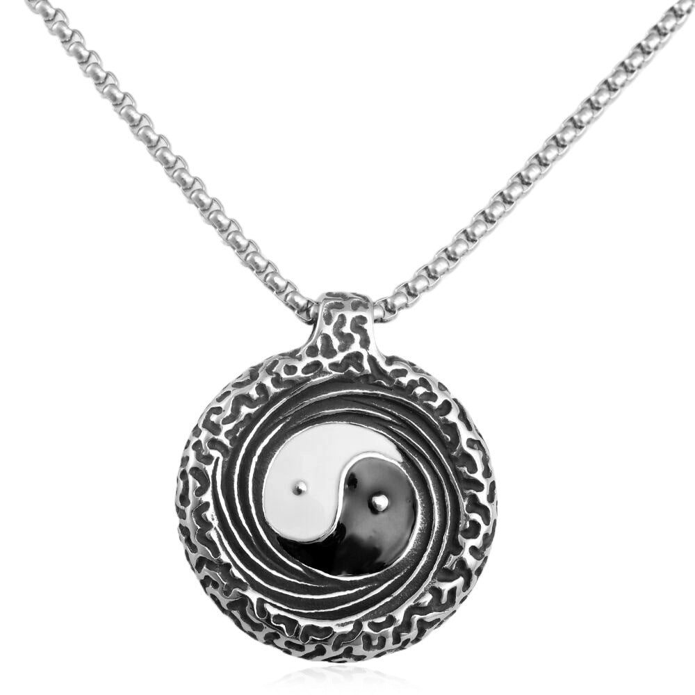 European and American Stainless Steel Tai Chi Pendant Necklace