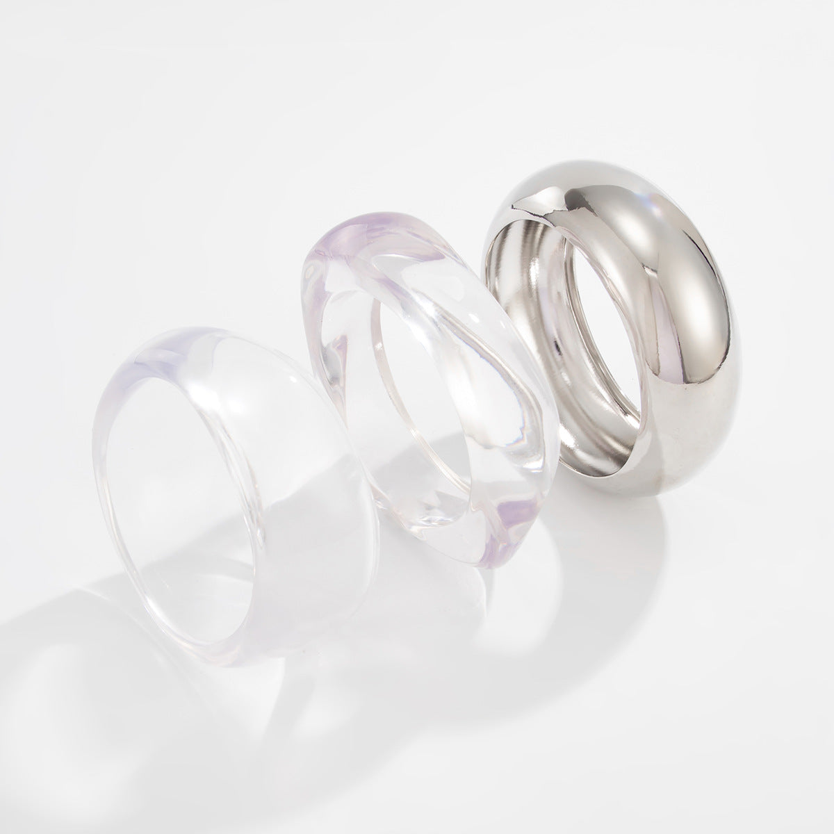 Transparent Irregular Section Bracelet Glossy Stacked Bracelet
