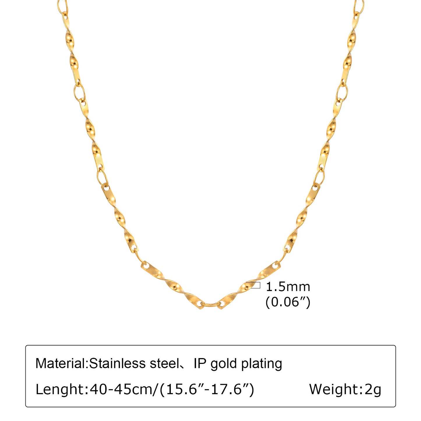 Necklaces Stainless Steel Spiral Knot Necklace Golden Lady