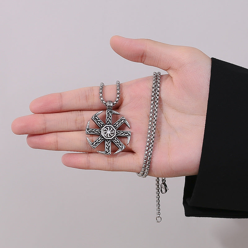 Steel Necklace – Statement Talisman Pendant