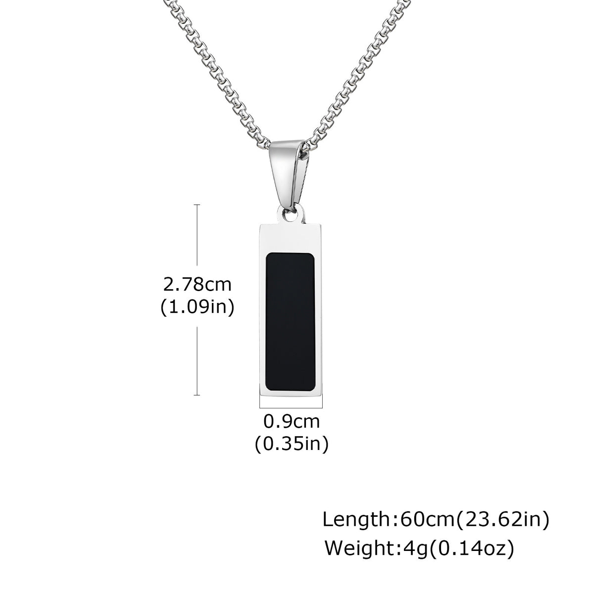 Minimalist Bar Pendant — Black or Silver, Chain Optional