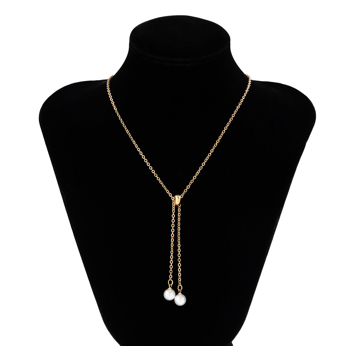 Pearl-Style Star & Teardrop Fringe Necklace