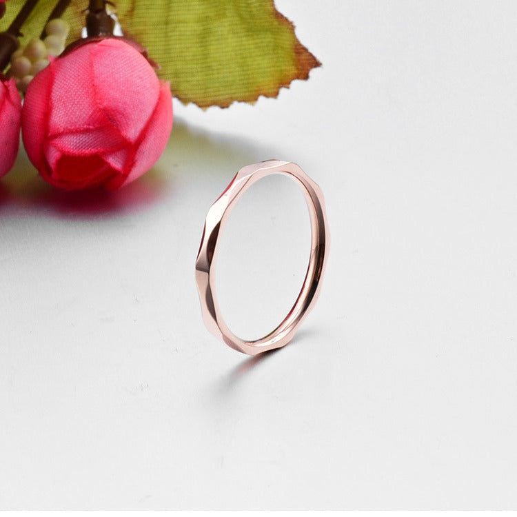 Planderful Titanium Steel Ring For Women 2mm Rhombus Minimalist Everyday Jewelry Essentials