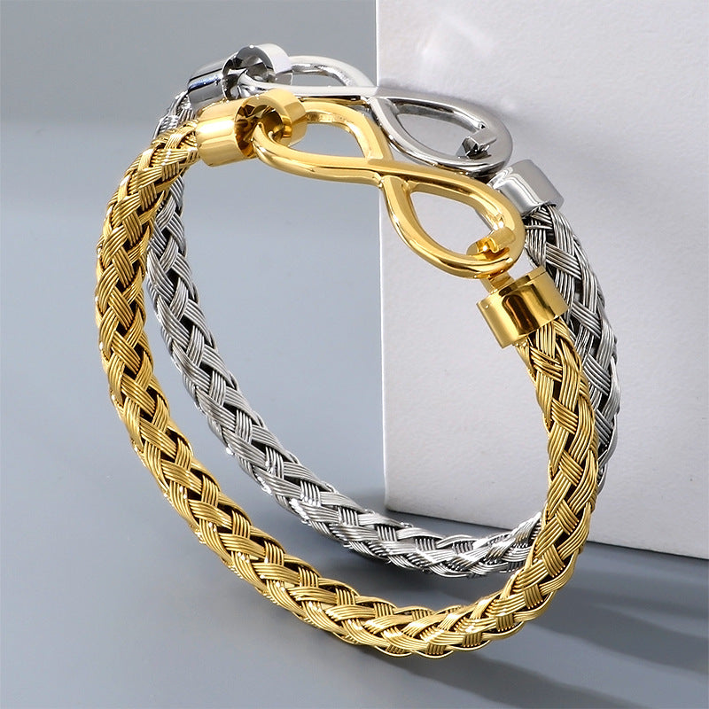 Stainless Steel Infinite Symbol Bracelet – Infinite Love Woven Titanium Steel Advanced