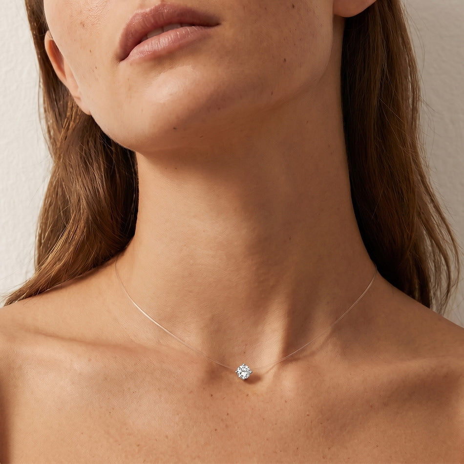 S925 Sterling Silver Zircon Heart Pendant Necklace
