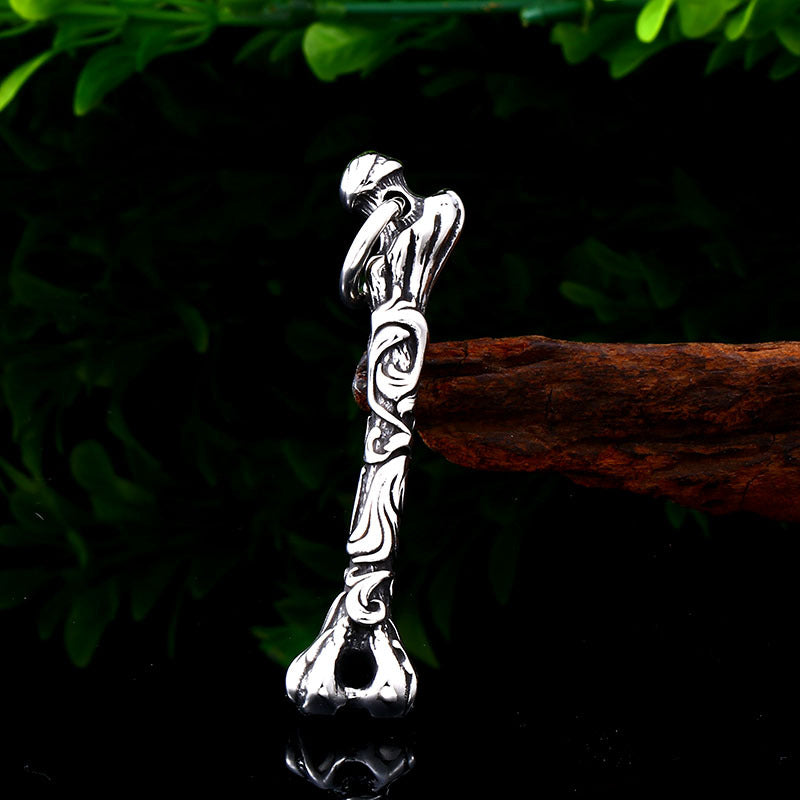 Titanium Steel Skull Pendant for Men - Retro Design by Planderful