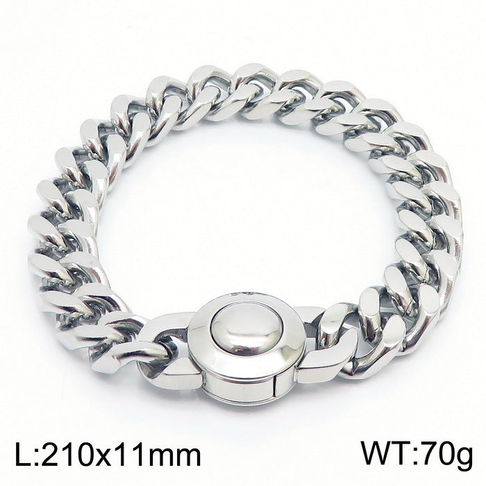 Bracelet Of The – Cnc Zircon Cuban Chain Titanium Steel Men's