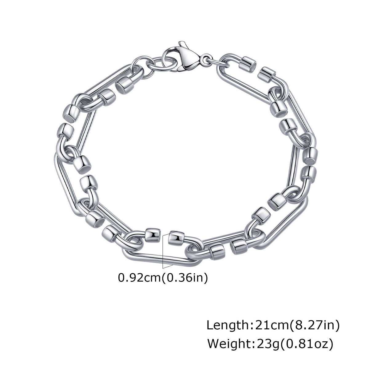 Handmade Chain Trendy Male Stainless Steel Bracelet for Men