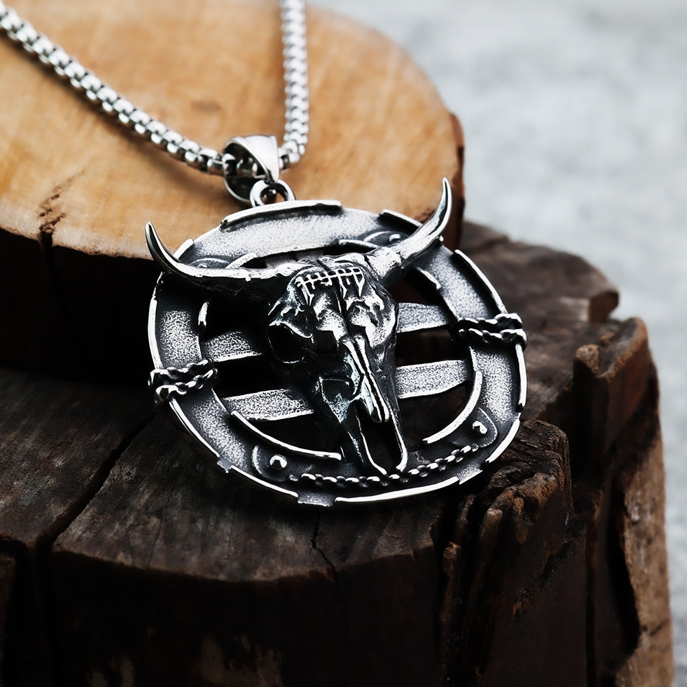 Vintage Skull Stainless Steel Men's Pendant Necklace