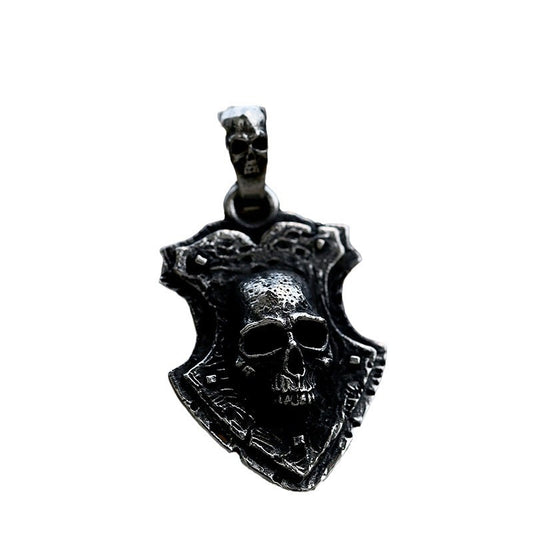 Titanium Steel Punk Skull Pendant with Retro Stainless Steel Design for Men