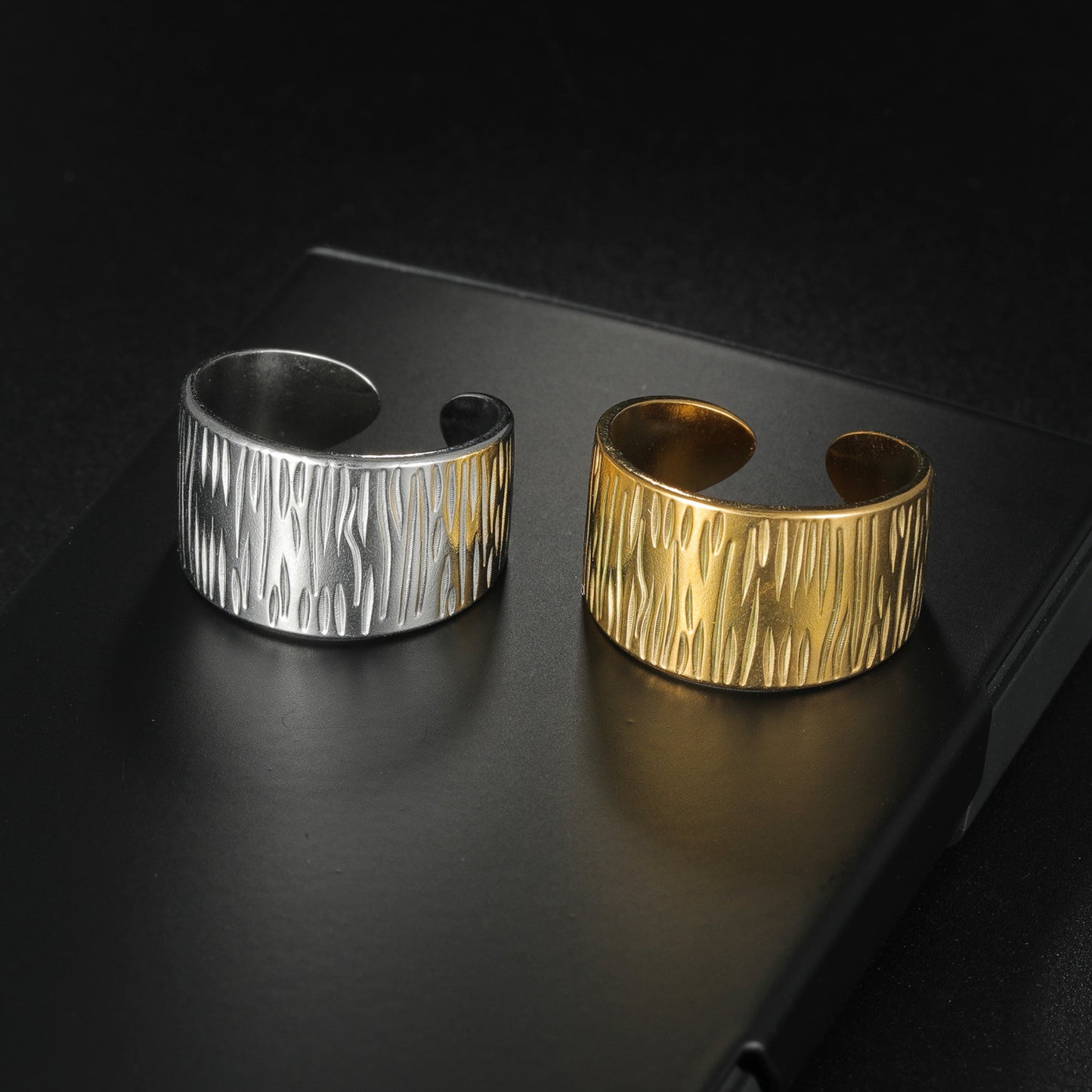 Planderful Everyday Genie Adjustable Geometric Ring Gold Plated Stainless Steel for Women and Men