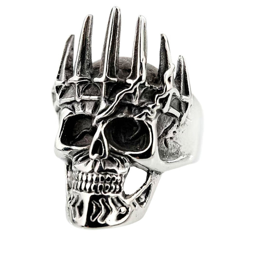 Personalized Crown Skull Ring For Men In Titanium Steel By Planderful European American Edition Retro Punk Jewelry
