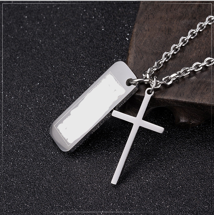 Cross-Border Amazon Jewelry Supply Stainless Steel Cross Necklace