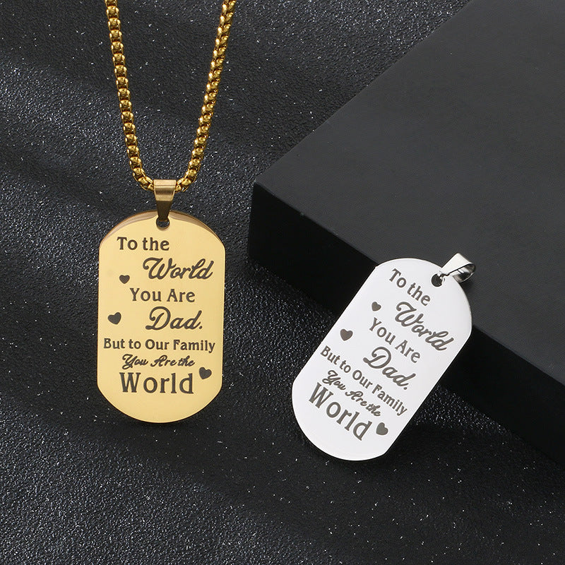 Planderful Titanium Steel Military Pendant Engraved For Dad