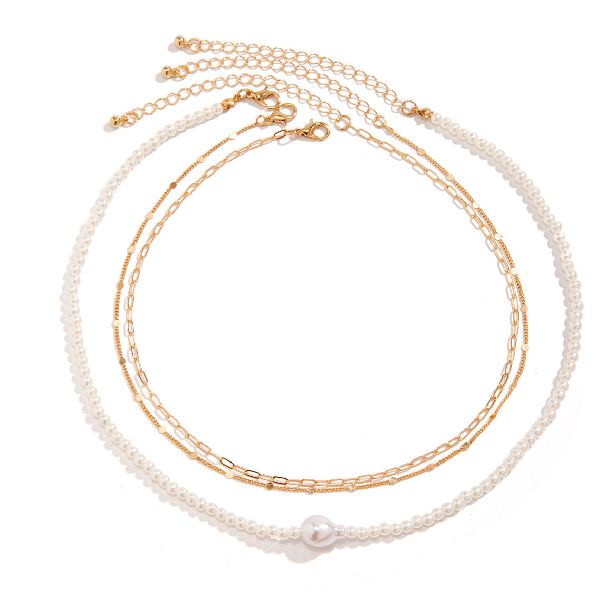 Cross-border Jewelry: Elegant Multi-layered Necklace with Imitation Pearls