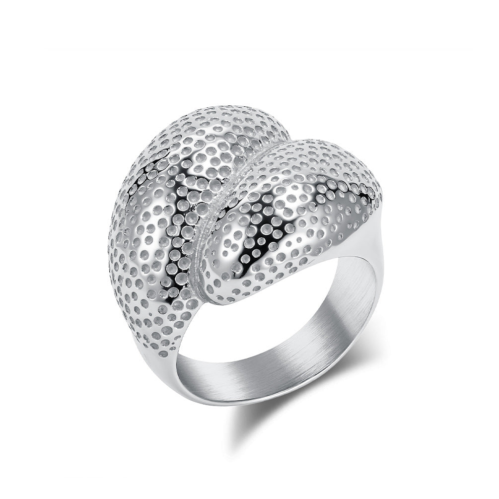 Planderful Gold Plated Titanium Steel Ring For Women Durable Non Fade Finish Light Luxury High End Jewelry