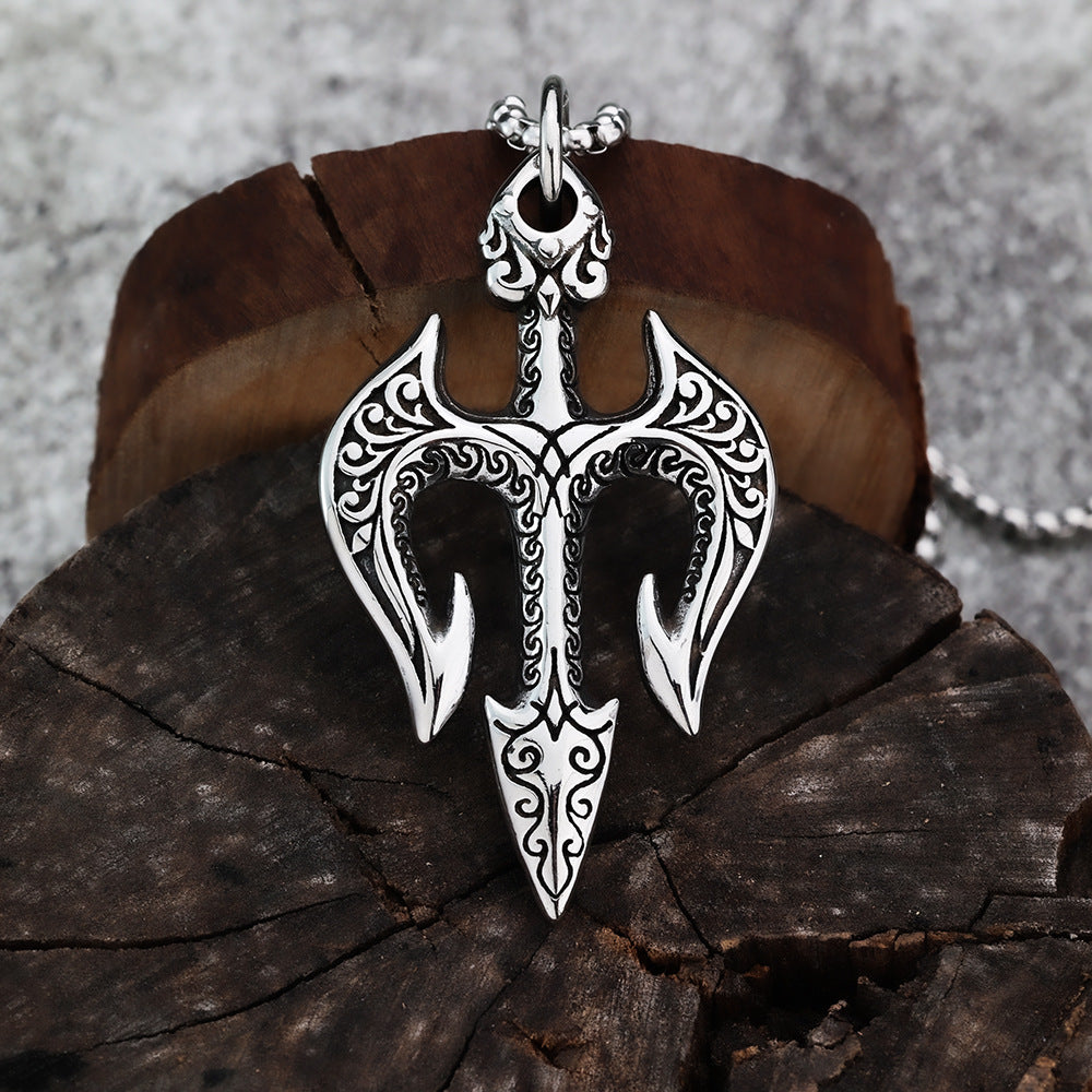 Personalized Poseidon Trident Fashion Necklace for Men