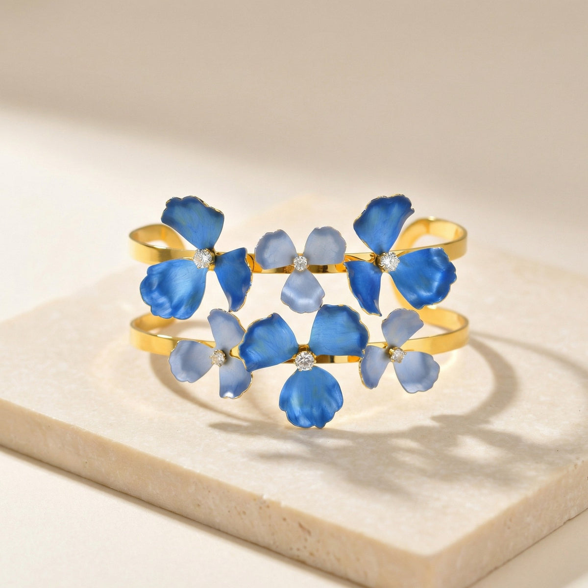 Flower Zircon Stainless Steel Bracelet for Men