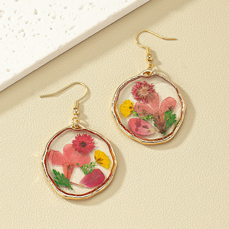 Medieval-inspired Vintage Dried Flower Earrings - Vienna Verve Collection