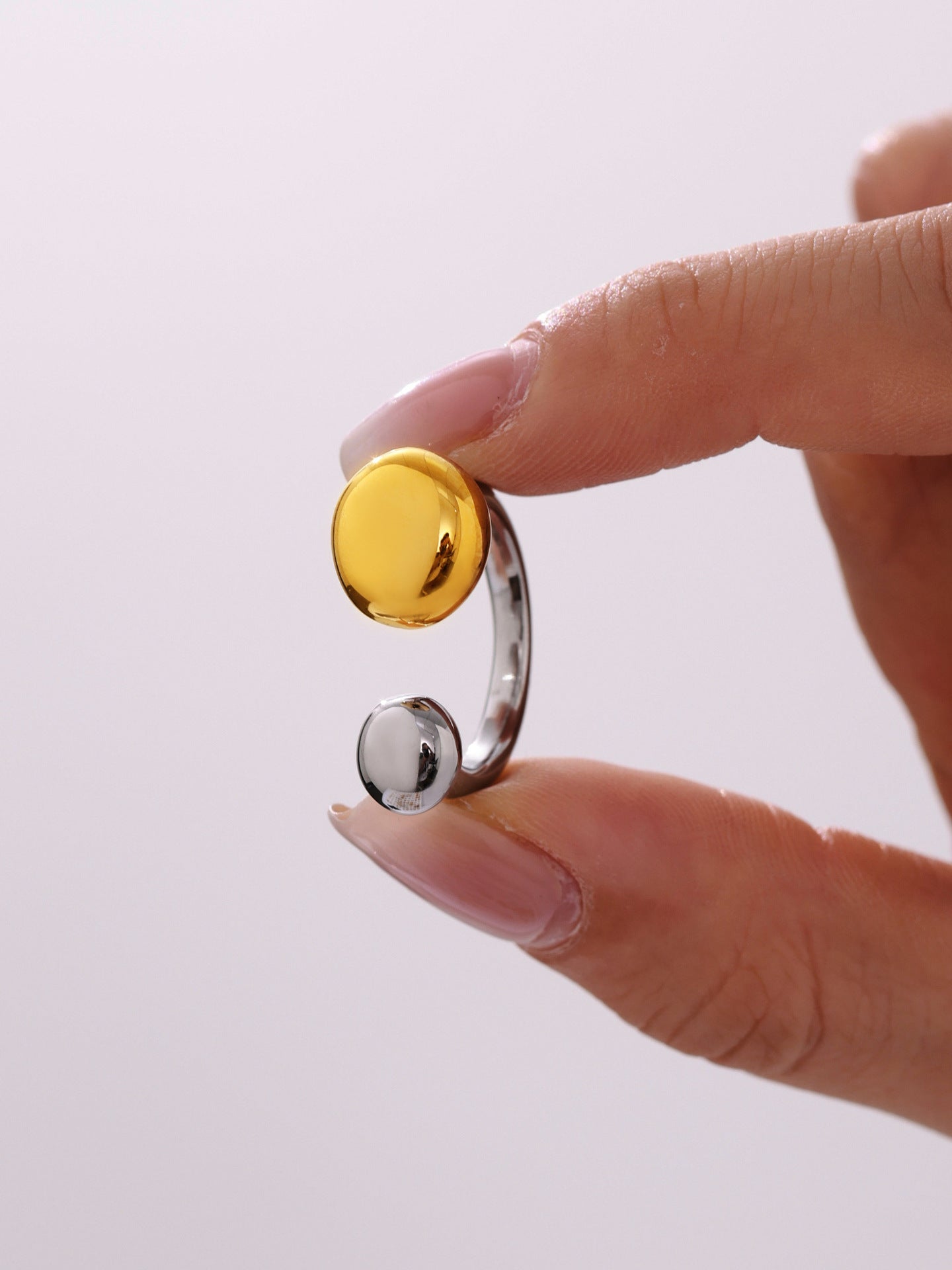 Planderful Everyday Genie Two Tone Geometric Open Ring Women