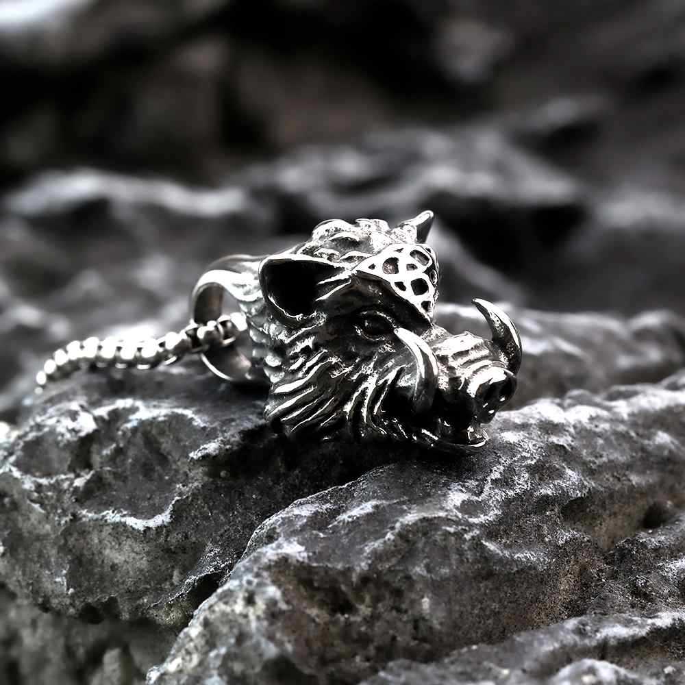 Punk Boar Stainless Steel Pendant Necklace