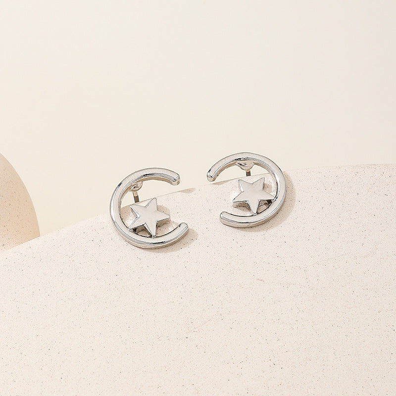 Planderful Vienna Verve Earrings – Minimalist Star and Moon Design