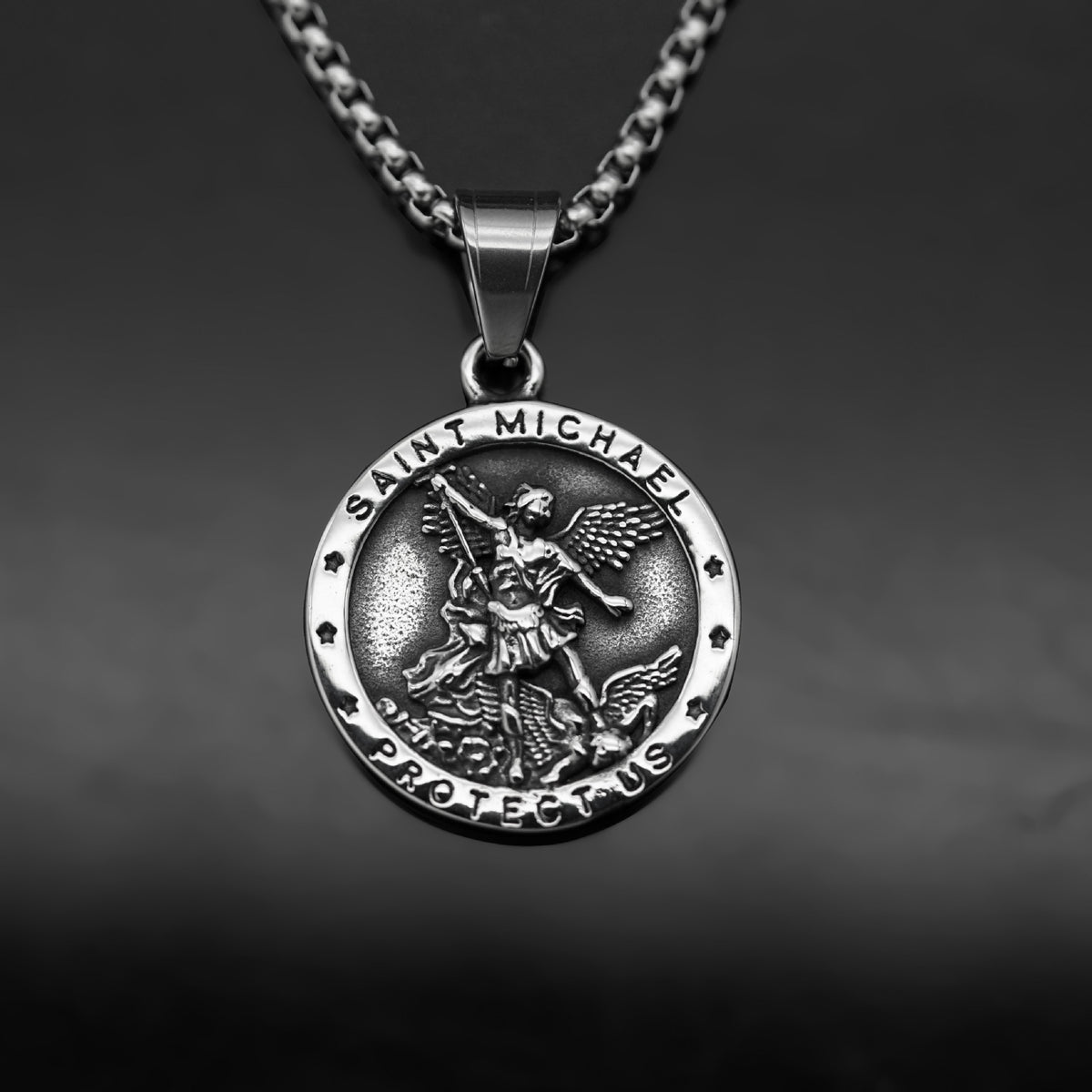St. Michael Angel Stainless Steel Pendant Necklace
