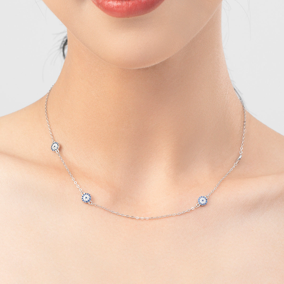 925 Sterling Silver Blue Eye Turquoise Necklace