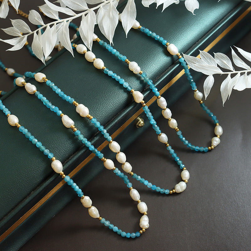 Eclectic Stone and Pearl Necklace with Bohemian Charm