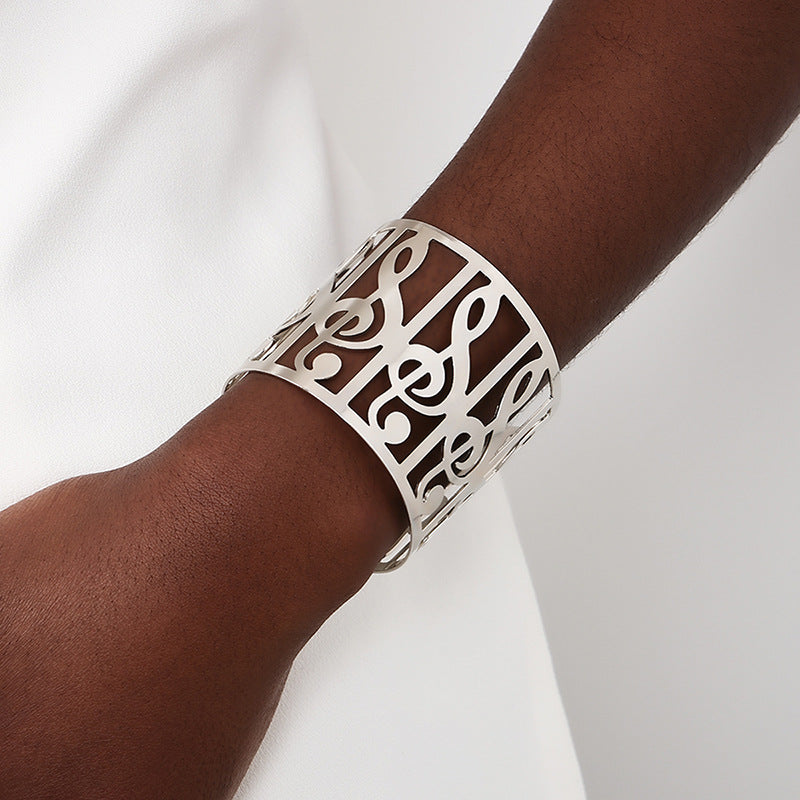 Melodic Symbol Bracelet with Vintage Hollow Design