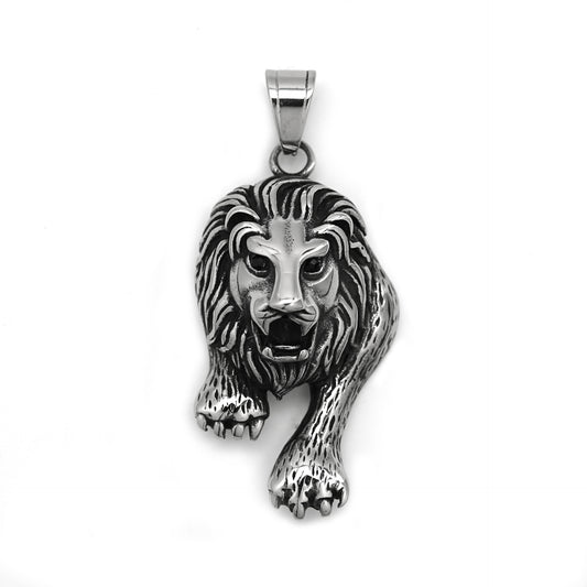 Steel Necklace - Vintage Lion Head Necklace