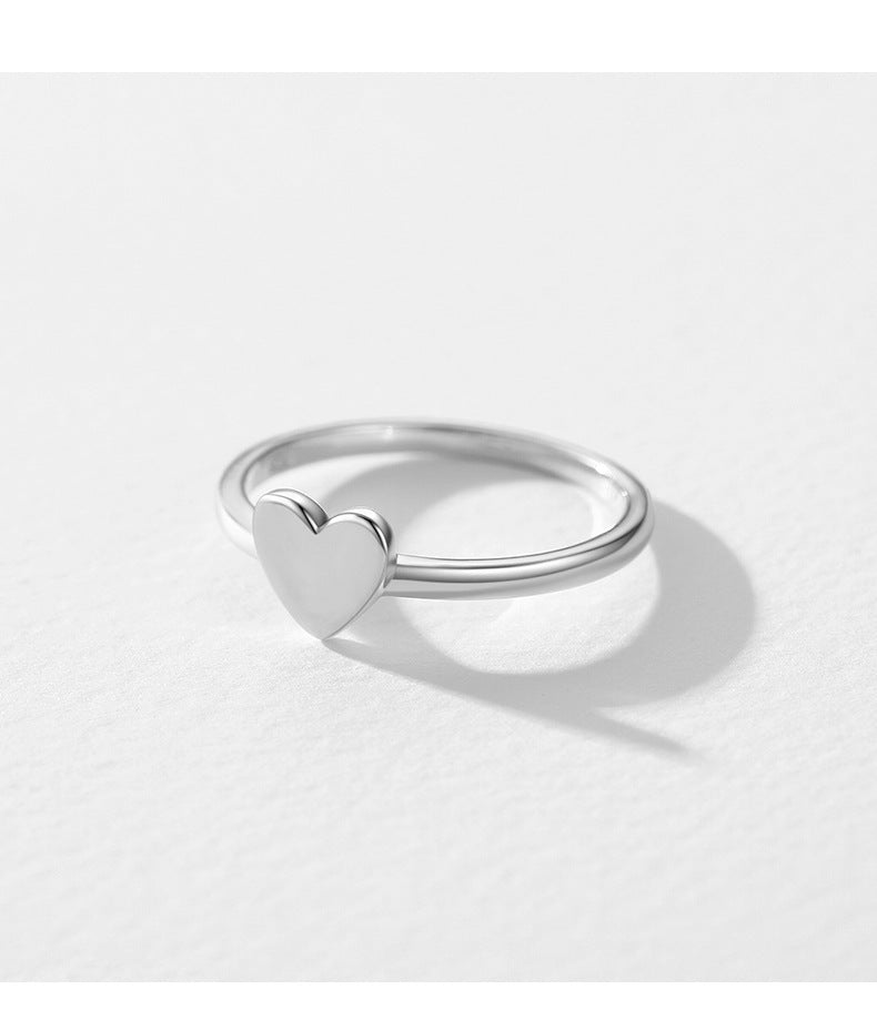 S925 Sterling Silver Zircon Love Ring - Versatile, Simple, and Sweet