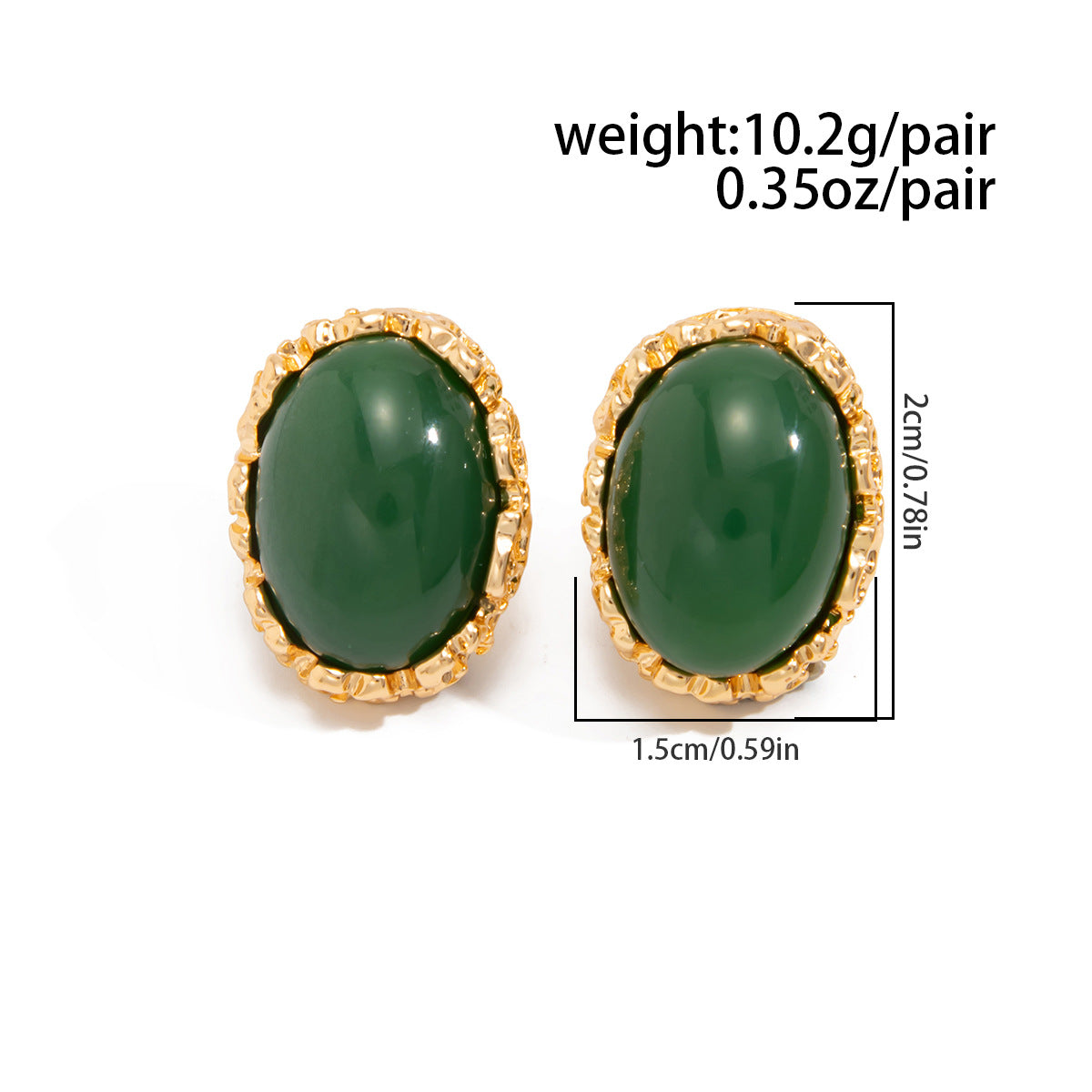 Planderful Vienna Verve Colored Stone Stud Earrings Retro Court Style Hammered Pattern Jewelry For Women Statement