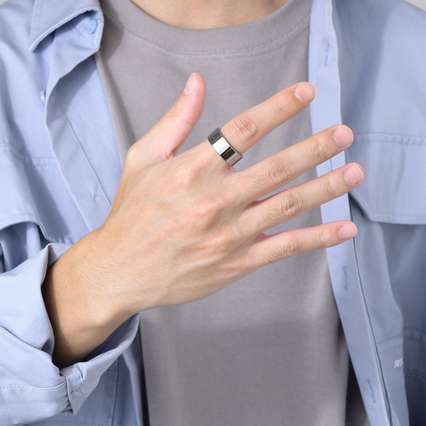 European And American Accessories Gold Simple Men's Tungsten Steel Ring