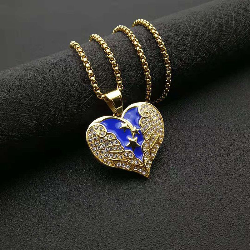 Rhinestone Necklace – Dainty Gold Plated Hip Hop Pendant
